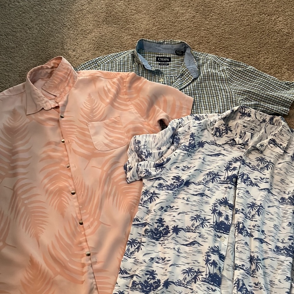 Three short sleeve button up shirts